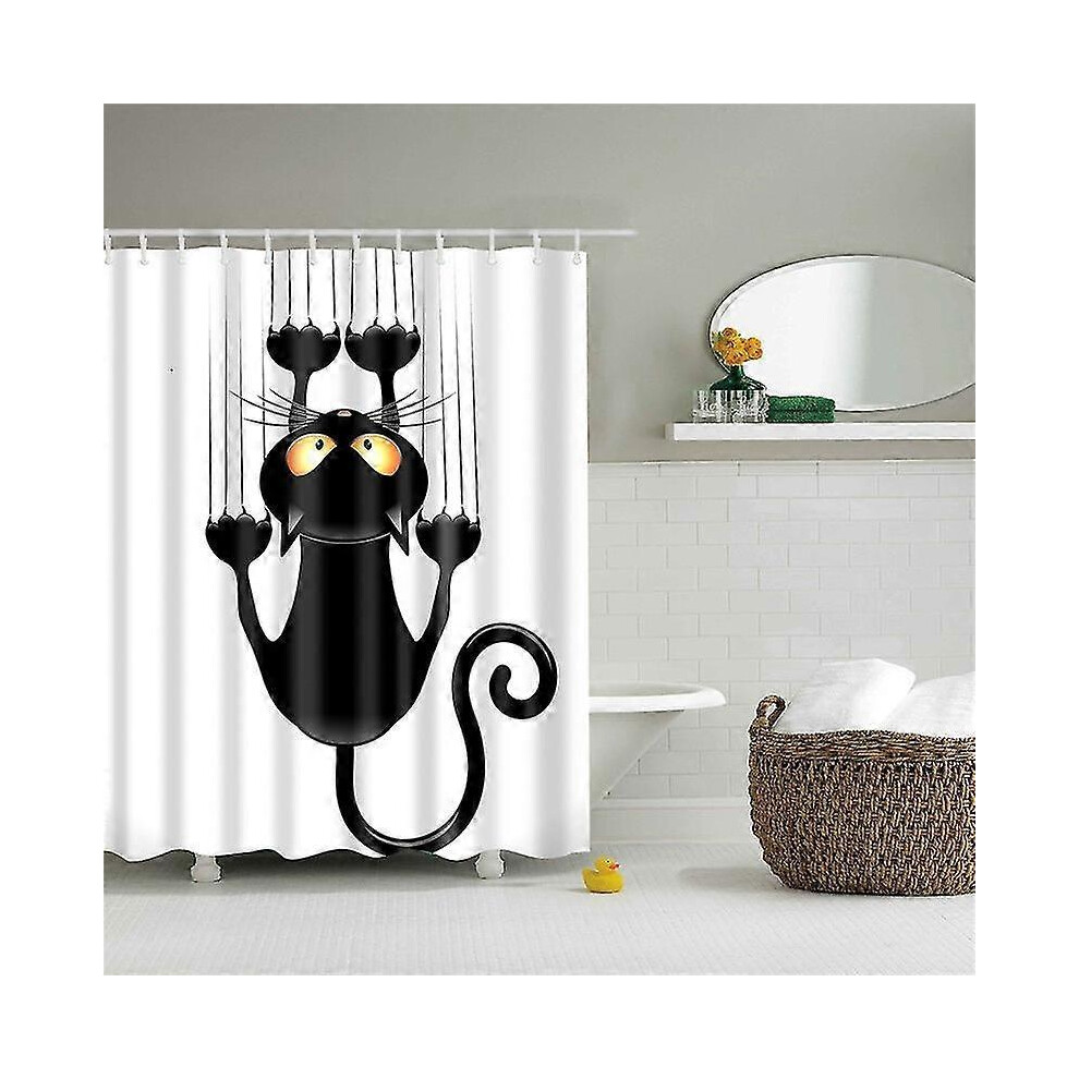 (180x180cm,YL005-4)Funny Shower Curtains Bathroom Curtain With Hooks Decor Waterproof Cat Dog  Creative Personality Shower Curtain