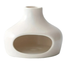 Queimador de cerâmica elegante com chaminé branco