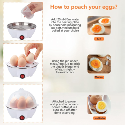 Electric Egg Cooker Boiler Maker Single Layer Egg Maker,EU Plug 2