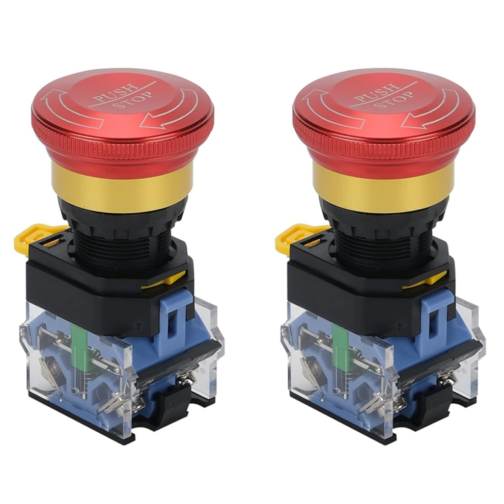 Emergency Stop Button 10A 22Mm Latching Push Button Switch, 1No 1Nc 4714171574616