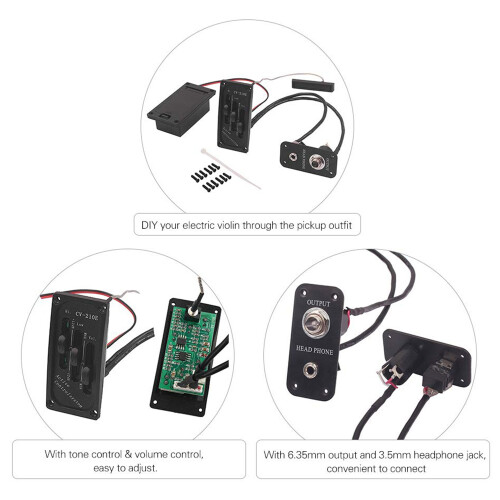 Electric Violin Pickup Piezo Preamp Accessory 2