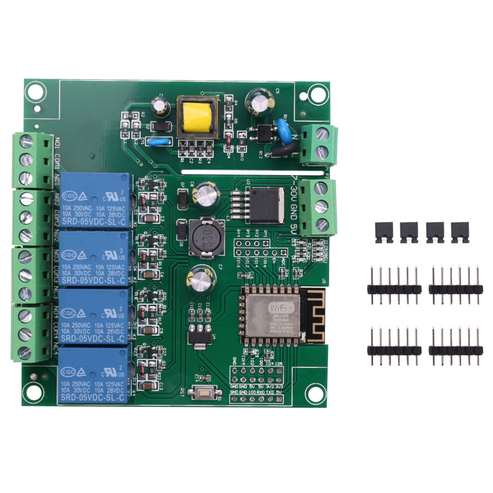 Esp8266 Esp-12F Wifi Module 4Channel Ac90-250V/Dc7-30V/5V Delay Relay 4714171577105