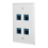 Placa de parede Ethernet 4 portas para dispositivos Ethernet Cat7/6/6E/5/5E - Azul 3