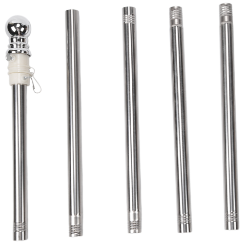 Flagpole, Stainless Steel Flagpole, Anti-Rust (Silver Pole Only)