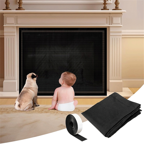 Fireplace Screen Mesh Cover Fireplace Cover Pet Proof for Kids 100cm 1