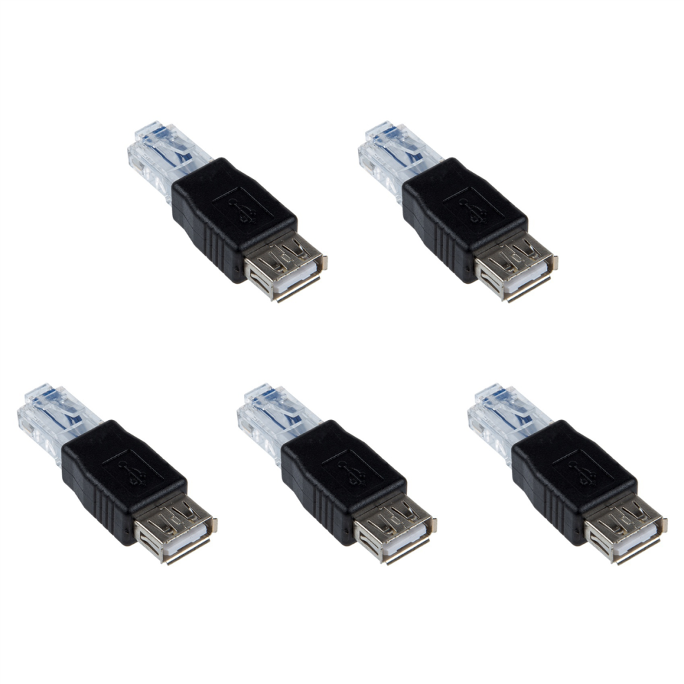 Female Usb A To Male Ethernet Rj45 Plug Adapter New 4714171501094