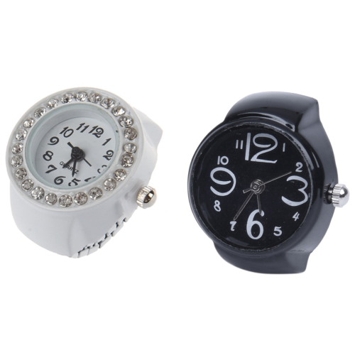 Finger Ring Watch Chic White Rhinestone For Ladies 1