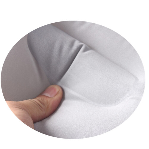 Folding Air Inflatable Pillow Sided Flocking Cushion Dark Blue 1