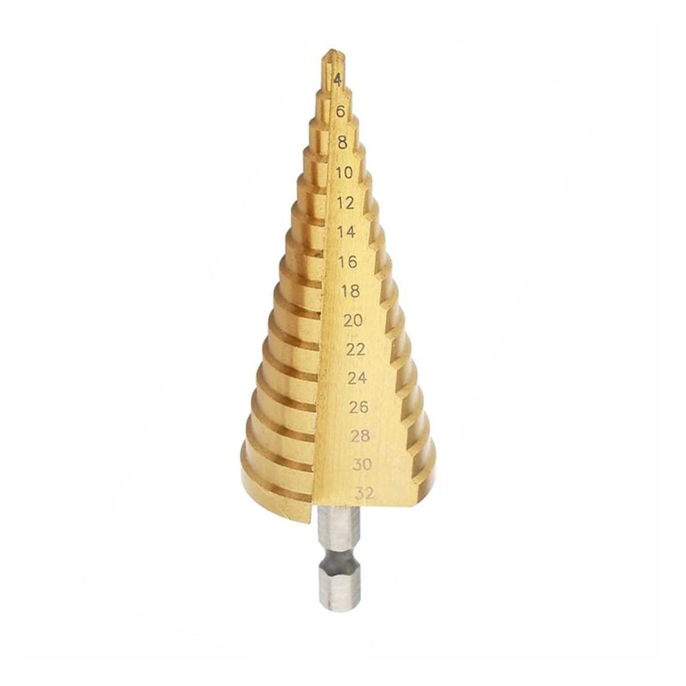 312 412 420 432 Mm Hss Step Drill With Straight Flute, Titaniumcoated Wood, Metal, Hole Cutter, Core Cone, Drilling Tool Set (432) 6493810308994