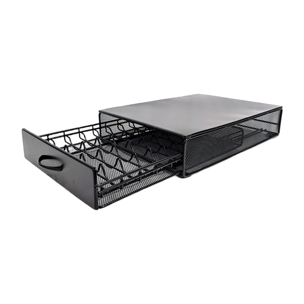 For Pod Holder Storage Drawer Black Metal Coffee Pod Holder