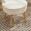 Living And Home Teddy Fleece Dressing Table Stool with Solid Wood Legs 5
