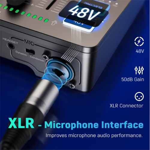 Gaming Audio Mixer,Streaming 4-Channel RGB Mixer 2