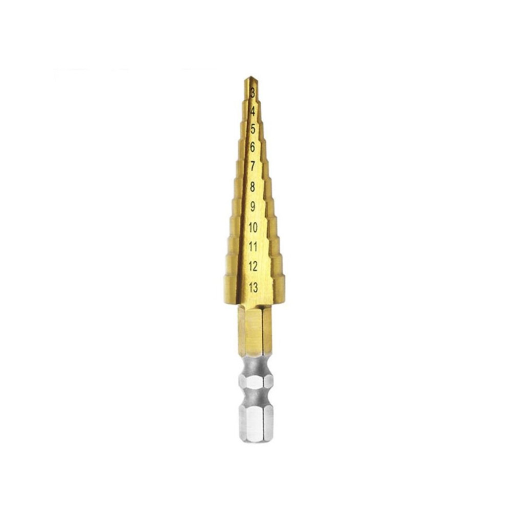 313 Mm Hss Titaniumcoated Step Drill Cone Hex Shank Reaming Power Tools Metal Wood 6493810309816