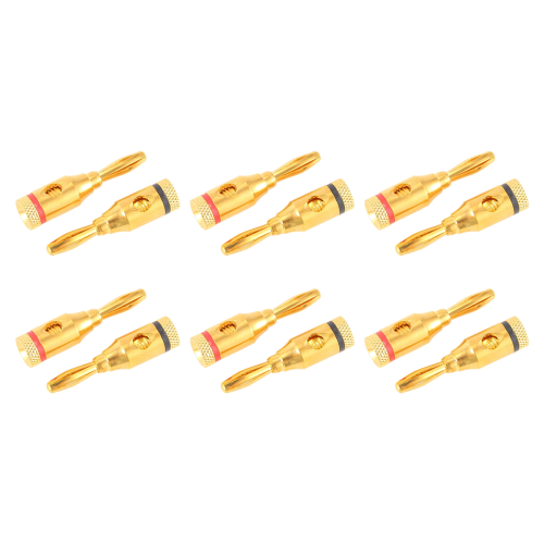 Goudgeplateerde bananenplug-aansluiting met open-schroeftype (6 paren, 12 pluggen) 2