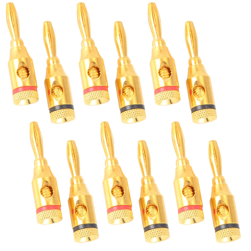 Goudgeplateerde bananenplug-aansluiting met open-schroeftype (6 paren, 12 pluggen) 1