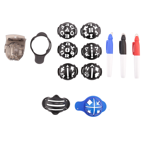 Golf Ball Marker,Color Line Markers Pens, Triple Track Plastic,Black 2