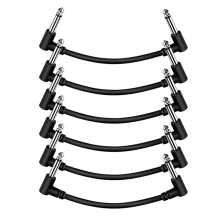 Cabos de patch para guitarra, cabos para pedais de efeitos de guitarra, pretos, pacote com 6 unidades, 15 cm