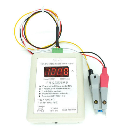 Handheld DC Milliohmmeter Low Resistance Tester Meter Small Clip 1