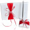 Guest Book with Pen Holder Sets with Diamonds Love Shape-Red+White 6