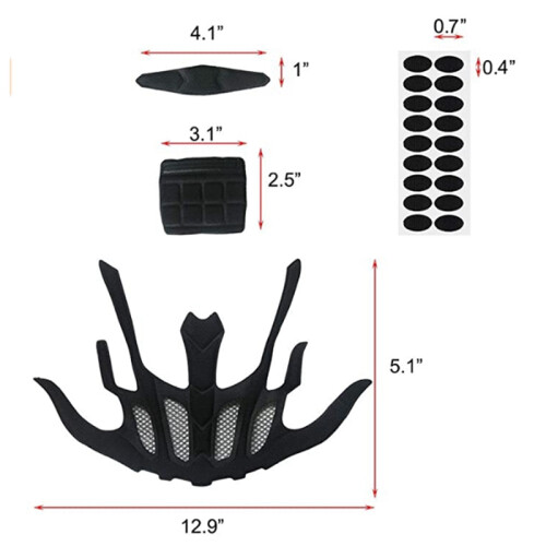 Almofadas de capacete seladas com esponja para capacete de bicicleta com almofadas internas - SK-206, pretas 2