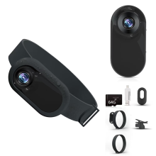 Coleira rastreadora para cães HD 1080P sem necessidade de WiFi e câmera para gatos, preta
