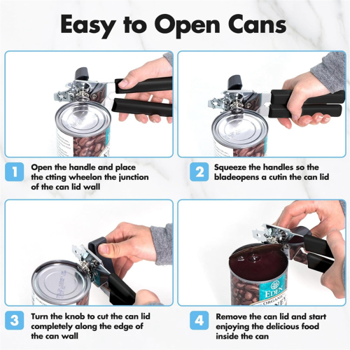 Heavy Duty Stainless Steel Can Opener Smooth Edge and Bottle Openers 2