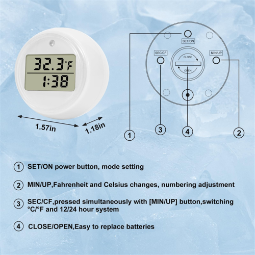 Ice Bath Thermometer and Timer, Water Thermometer for Ice Bath 2
