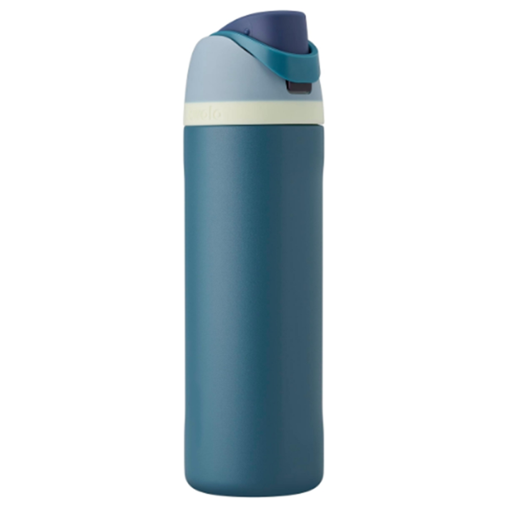Insulated Stainless Steel Water Bottle with Straw - 710ml, Push-Button Lock Lid Keeps Drinks Cold 24h for Sports