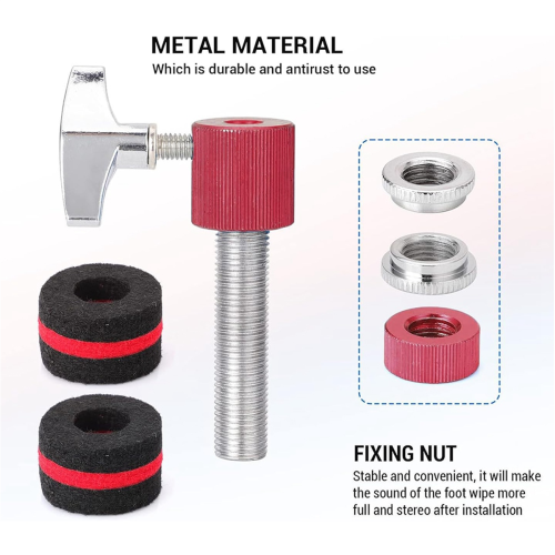 Jazz Drum Hi-Hat Cymbal Clutch for Percussion Accessories Red 1