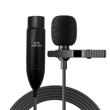 Microfone Lavalier Live Mini com fio HD 48V, conector XLR de 3 pinos