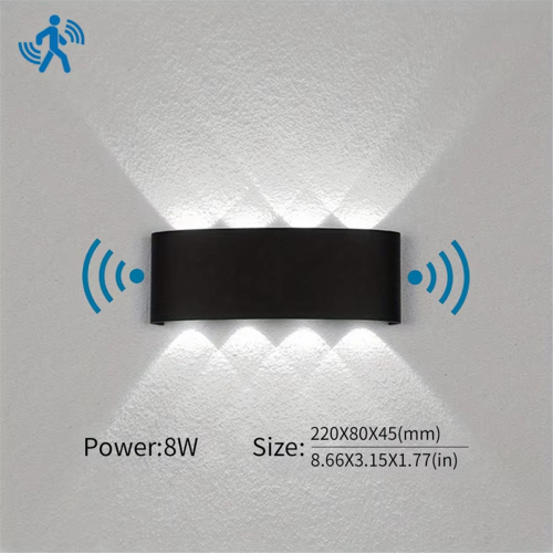 Luminária de parede LED com sensor de movimento AC85-265V 8W à prova d'água IP66 1