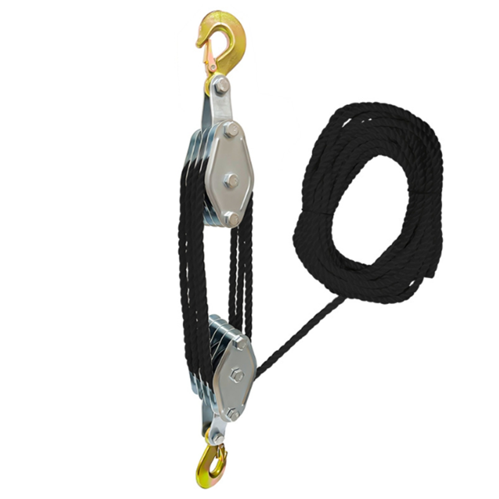 Lifting Pulley Hoist, Galvanized Steel Block With Multi Nylon Rope 4711610310323
