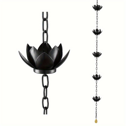 Lotus Αλυσίδα Συλλογής Βροχής για Κύπελλα Rain Chain προς τον Σωλήνα Απορροής Ομβρίων