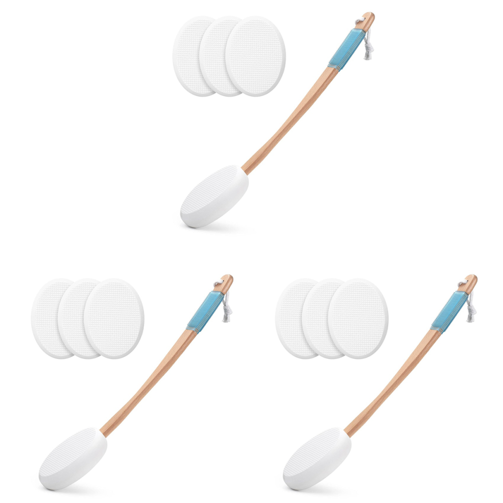Lotion Applicator for Back, Feet, 4 Replaceable Pads, 1 Long Handle