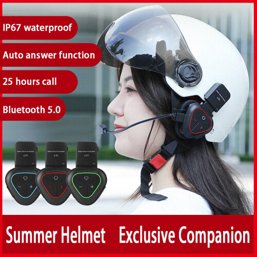 LX1 Καλοκαιρινό κράνος μοτοσικλέτας με Bluetooth ακουστικό, φορητό, μπλε 1
