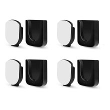 Magnetic Remote Control Holder Wall Mount - 4-Pair Black, Drill-Free Adhesive Mount, Dual-Locked, Fits Most Remotes