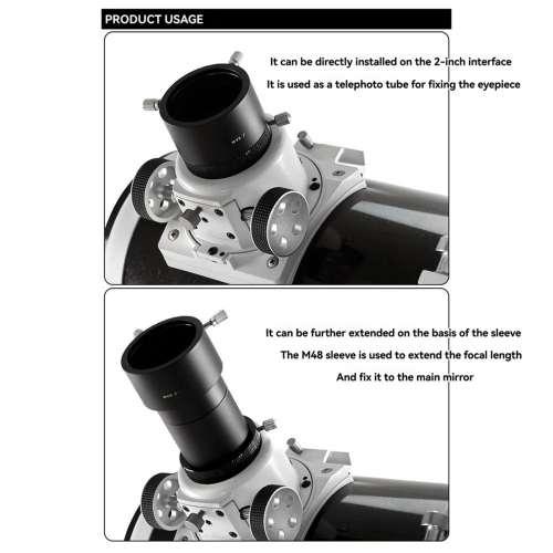 Manga de ocular M48 para 2 polegadas, tubo de extensão de 2 polegadas XY240322 2