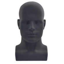 Cabeça de manequim masculino Cabeça de manequim profissional (preto fosco)