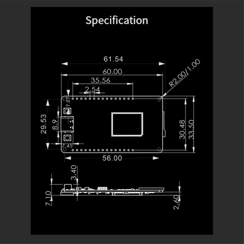 Placa de desenvolvimento de módulo HaLow Wi-Fi Meshtastic ESP32-S3 120+ 1
