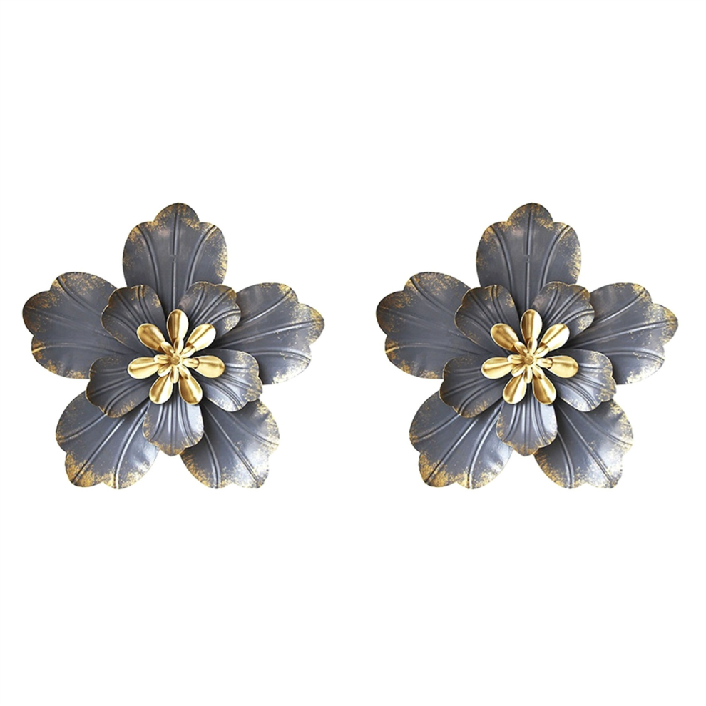 Metal Flower Wall Art Décor,Rustic Modern Floral Sculpture