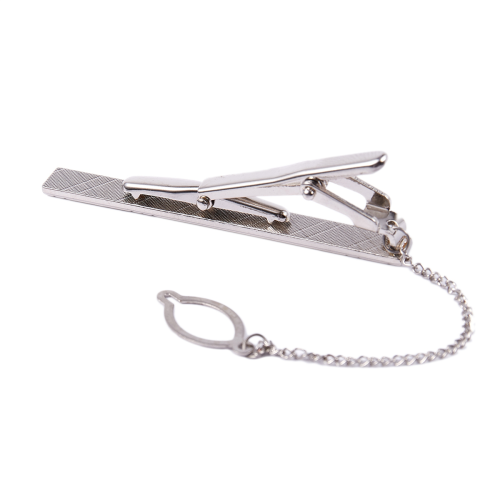 Mens Plain Silver Chrome Stainless Steel 6CM Standard Tie Clip 1