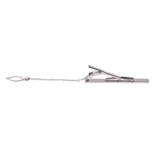Mens Plain Silver Chrome Stainless Steel 6CM Standard Tie Clip 2