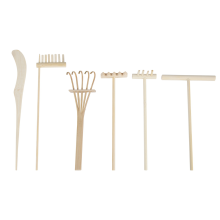 Conjunto de ferramentas de bambu com mini ancinho para meditação e paz espiritual
