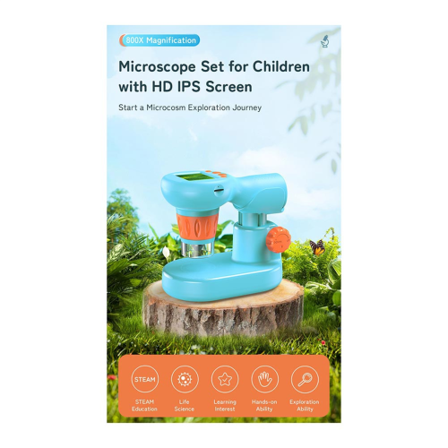 Kit de microscópio digital 800X para crianças com tela LCD de 2 polegadas 1