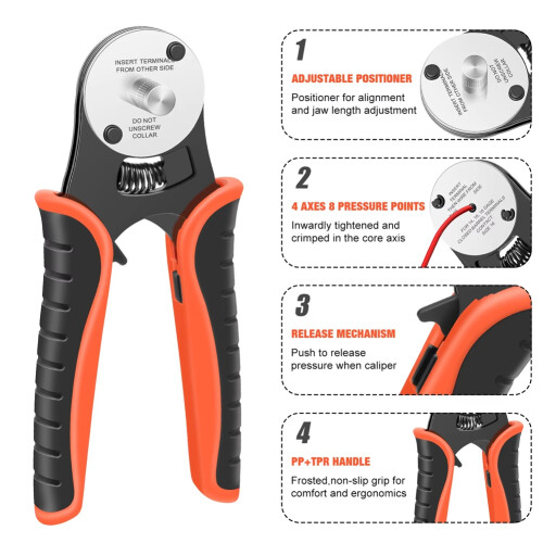 Mini alicate de crimpagem manual com 8 pinos de impressão para conector Deutsch 2