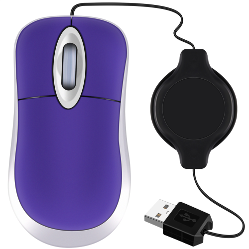 Mini USB Wired Mouse Retractable Tiny Small Mouse 1600 DPI Optical 1