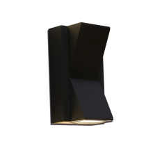 Luminária de parede externa moderna, à prova d'água, com duas cabeças, LED preto fosco