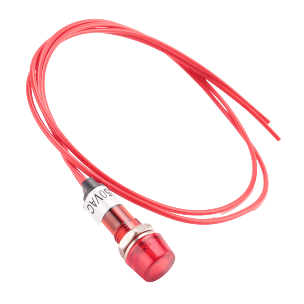 Neon Indicator Pilot Signal Lamp Red Light Ac 250V W2 Wires 4711610315571