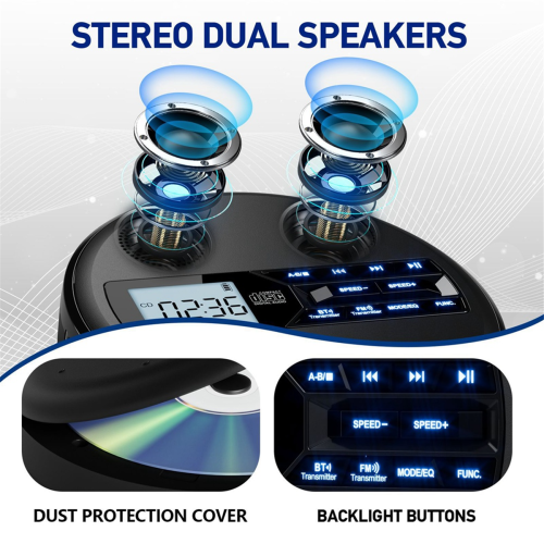 Multifunctional Discman CD Player with Bluetooth Black 2