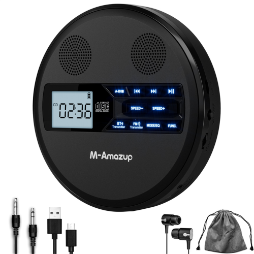 Multifunctional Discman CD Player with Bluetooth Black